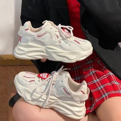 Dad Shoes Damen Herbst und Winter Neu Ins Plateau Weiße Schuhe Vielseitige Studenten Sport- und Freizeitschuhe