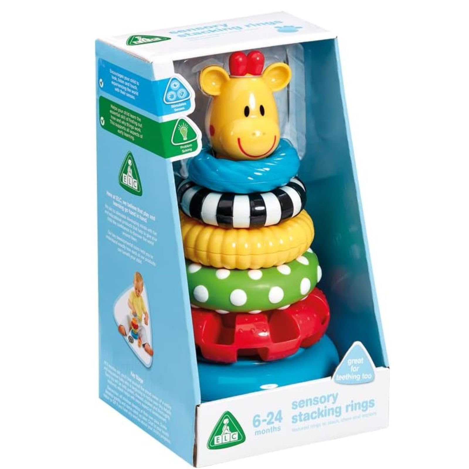 

Игрушка для малышей Early Learning Center Пирамидка Жираф с настоящей погремушкой для малышей, Подарок, 130560,