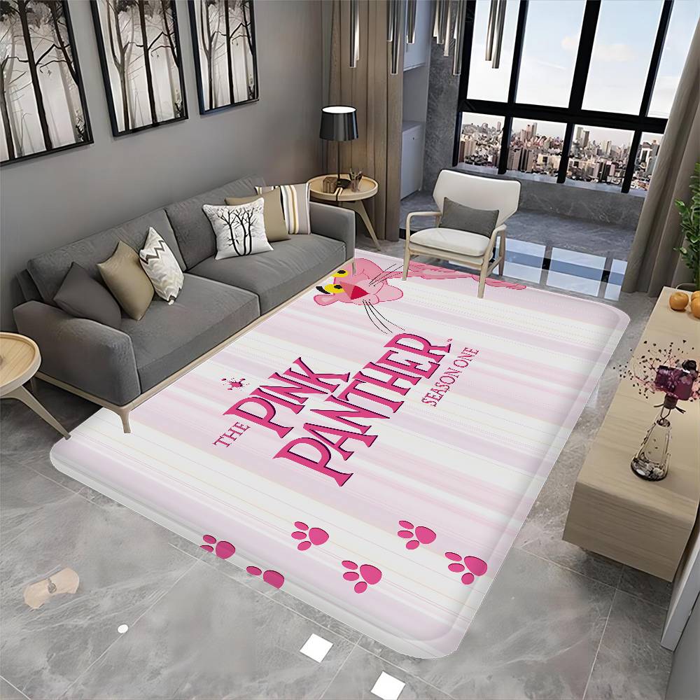 Personaggio Animato P-Pink P-Panther Tappetino da Bagno Stanza dei Bambini Decorazione Camera da Letto Balcone Tappetino Antiscivolo Soggiorno Tappeto di Benvenuto