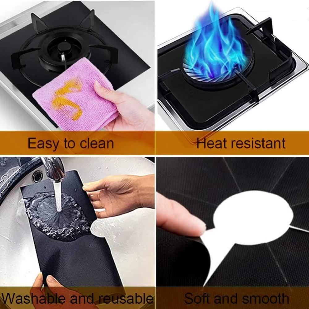 2025 New Jesoo Teflon Gas Stove Protector Mat High Temperature Resistant Oilproof Clean Pad American Style Kitchen Gadget