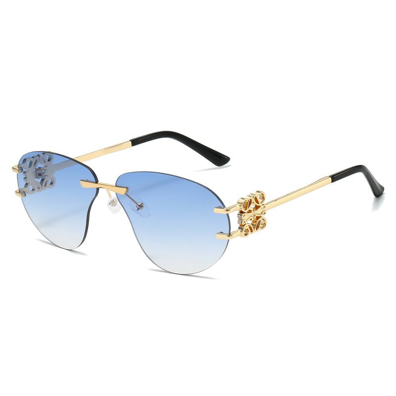 Oversized Pilot Sunglasses Men Trendy Fashion Vintage Rimless Brand Sun Glasses Women Outdoor Male Driving UV400 Eyewear