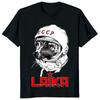 Laika USSR Funny Cartoon Dog T Shirt Hip Hop Harajuku Style Printed Men Clothing Tees Streetwear Hipster Loose Soft Tees Tshirt