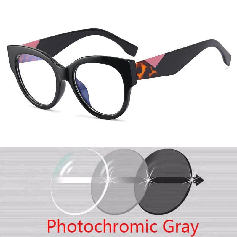 92161 Trendy Cat Eye Prescription Glasses With Large Frames And Colorful Legs For Women Diopters Minus -1.0 -1.5 -2.0 To -6.0