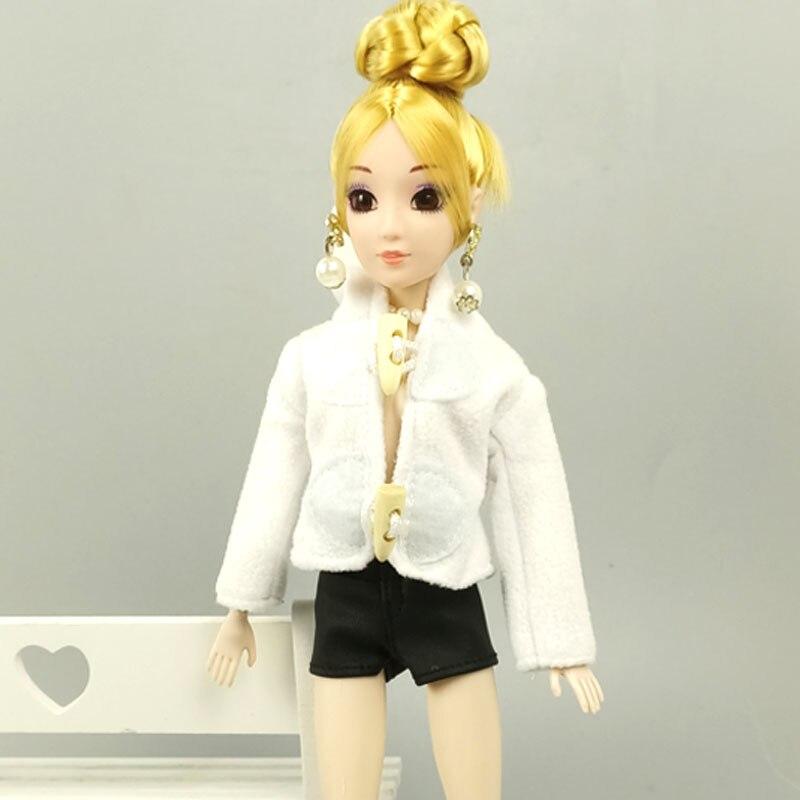 White Doll Clothes For Barbie Doll Hoodie Coat Outfits Pants For Blythe 1/6 Doll Accessories Kids Barbie Doll Toys Baby Gift