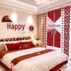 Double Happiness Wall Hanging for Wedding Room or Bedroom Decoration