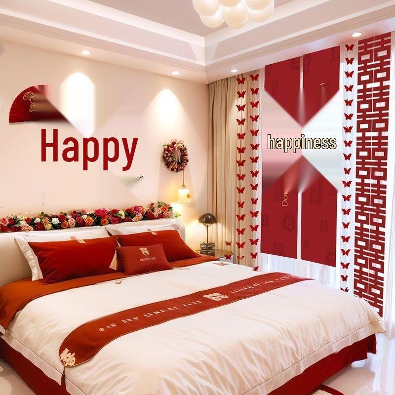 Double Happiness Wall Hanging for Wedding Room or Bedroom Decoration