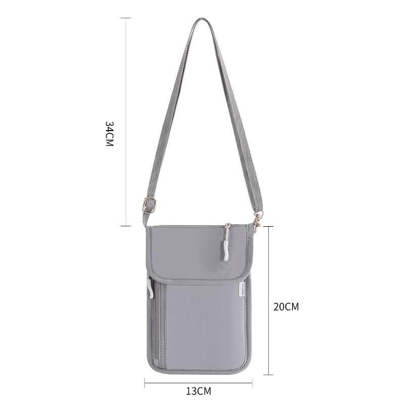 

Outdoor Travel Anti-theft Wallet Waterproof Storage Neck Hanging Mobile Phone Passport Bag Crossbody Bag Multi-functional Wallet сірий колір