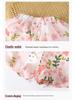 Sommer 2026 Niedliches Puppenkragen Kaninchen Blumen-Bubble-Hosen-Set für Kleinkind-Mädchen