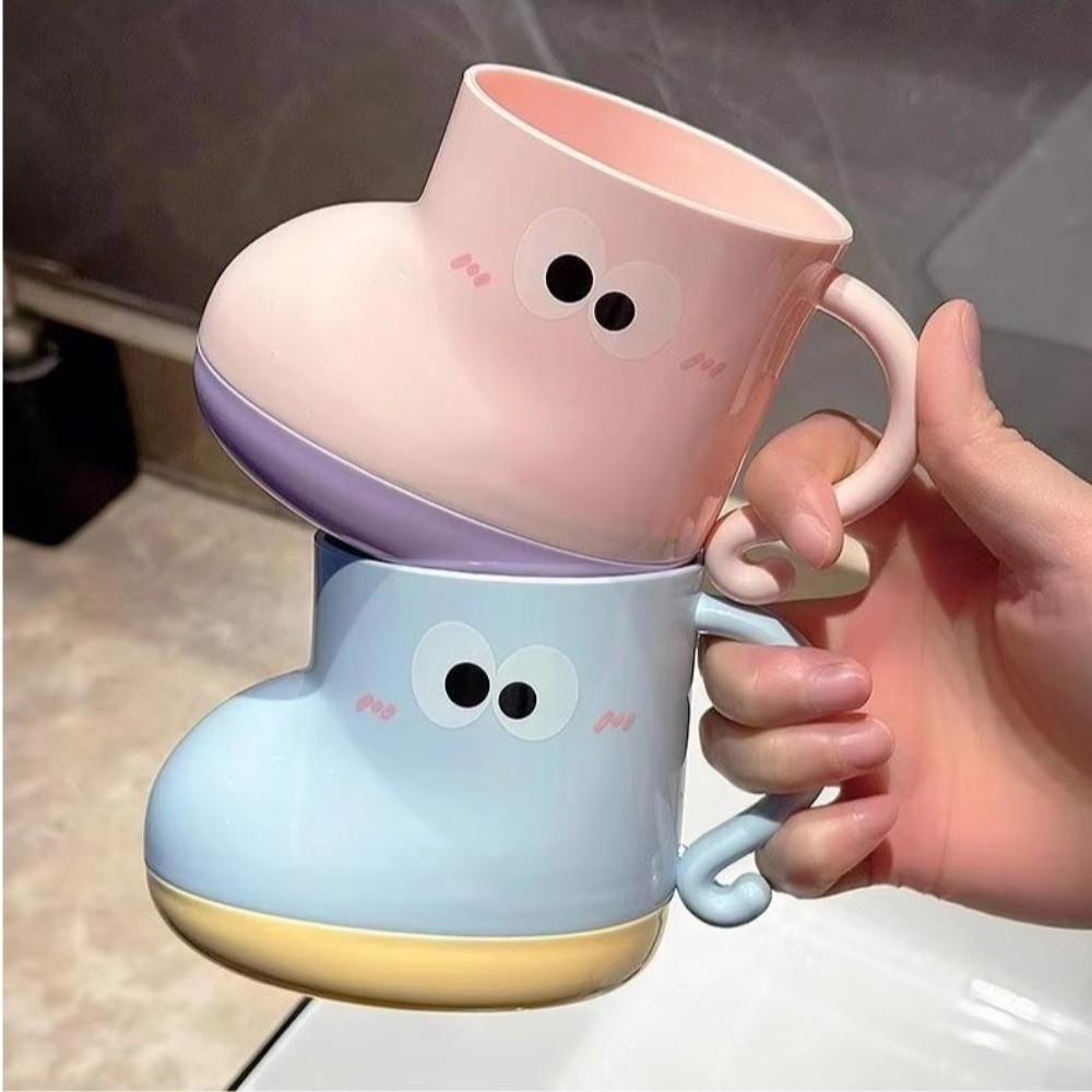 Cute Shoe Shape Brush Cup Toilet Cup Children Couple Toothbrush Cup Patchwork Plastic Student Mouthwash Cup Student