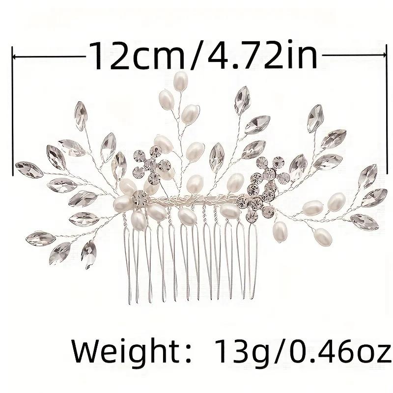 Wedding Crystal Flower Pearl Hair Comb Pin Band Party Rhinestone Hairpin Headband Tiara Wedding Bridal Hair Accessories Jewelry