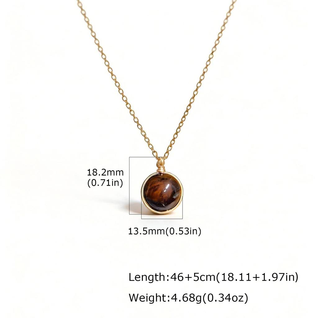 Nature Stone Crystal Healing Necklace for Women Stainless Steel Spiritual Stones, Emotional Balance Minimalist Jewelry