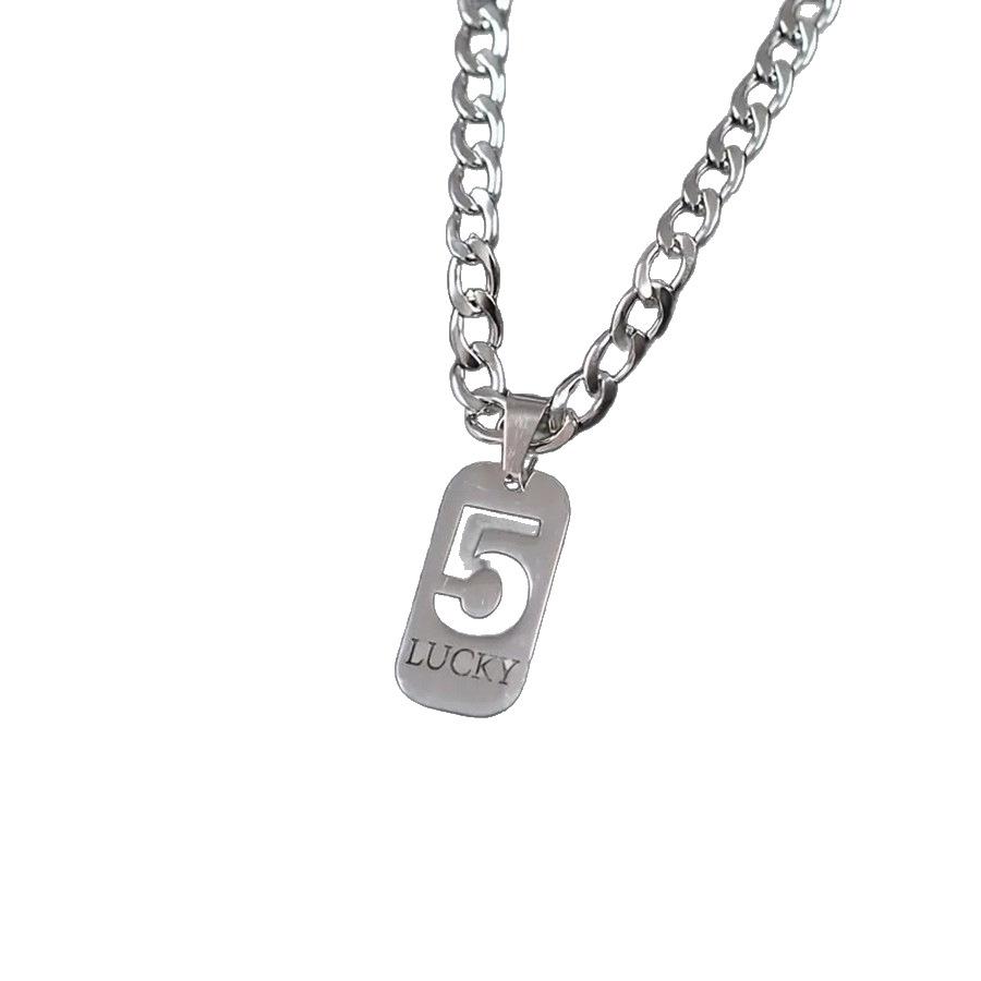 Lucky Number Necklace High-end Hollow Pendant Accessories Number Necklace