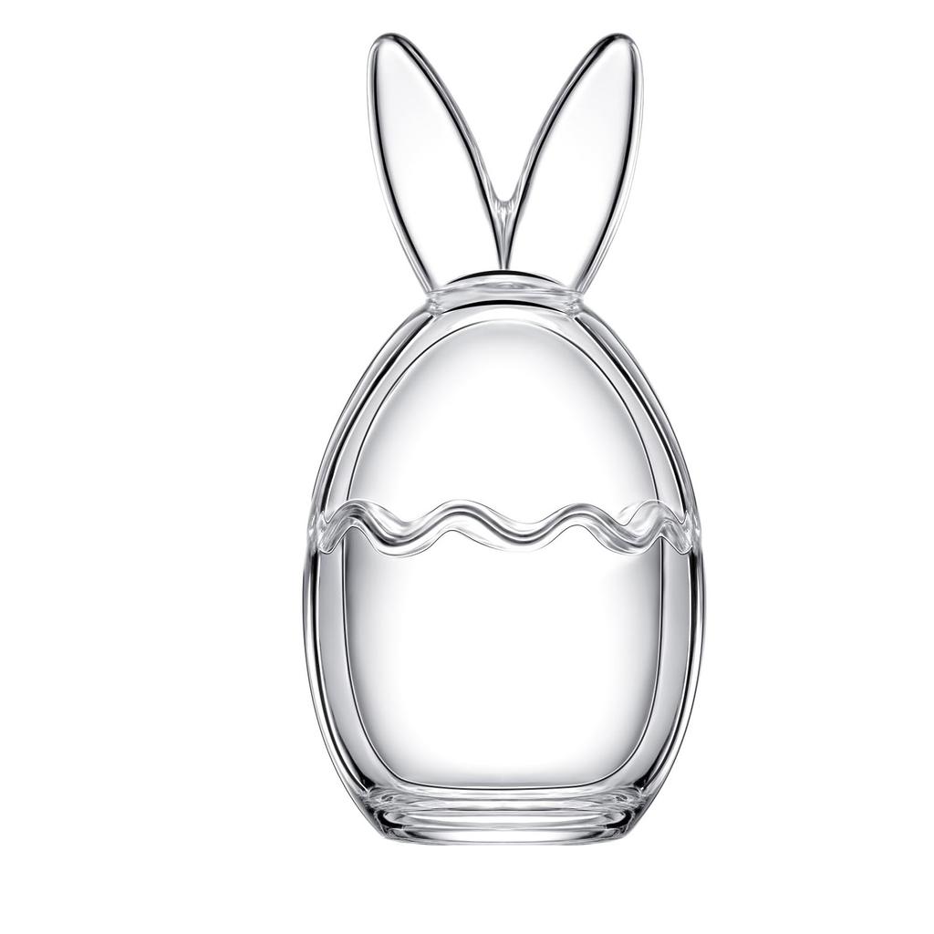 Easter Glass Candy Jars, Bunny Ear Shaped, Transparent Decorative Food Containers