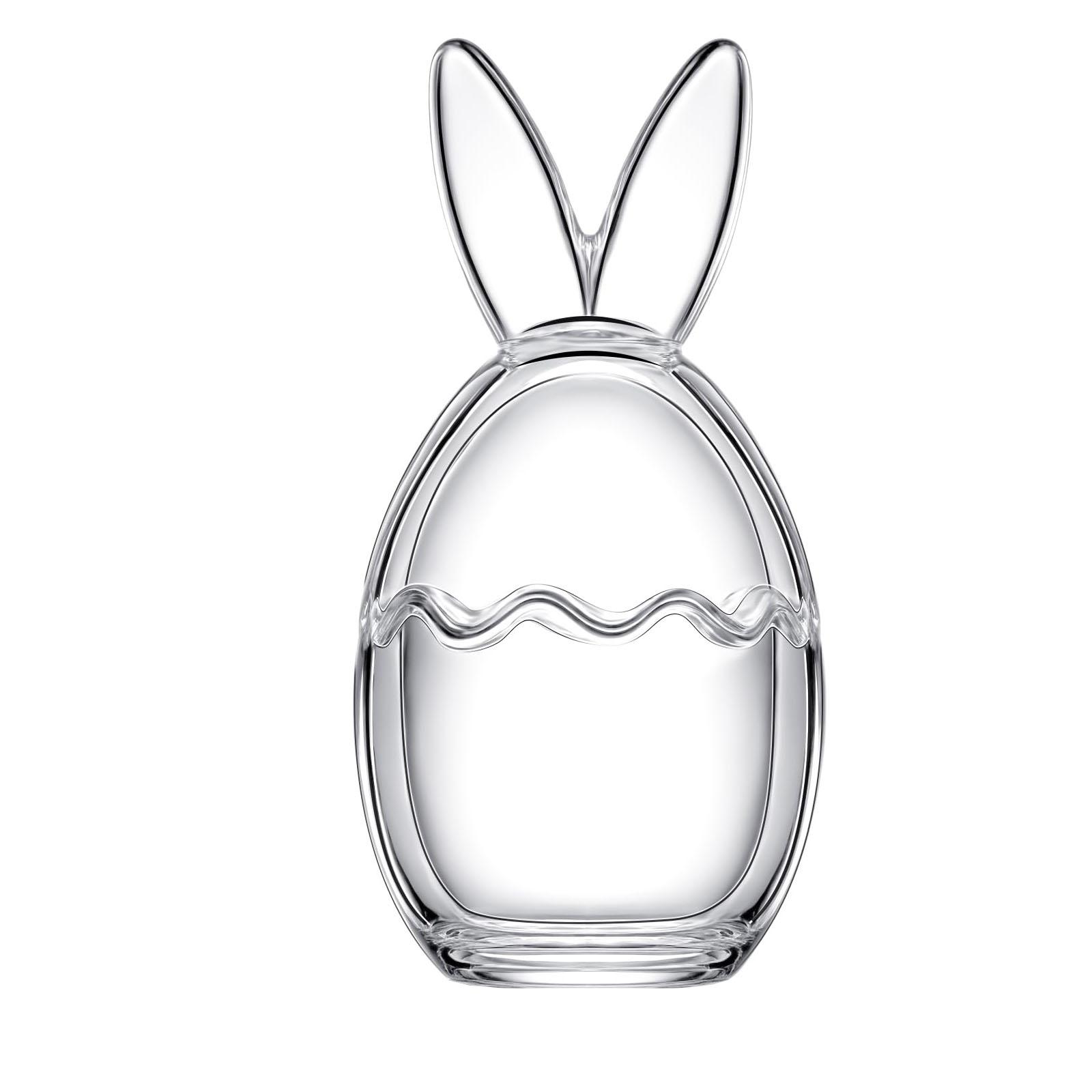 

Easter Glass Candy Jars, Bunny Ear Shaped, Transparent Decorative Food Containers