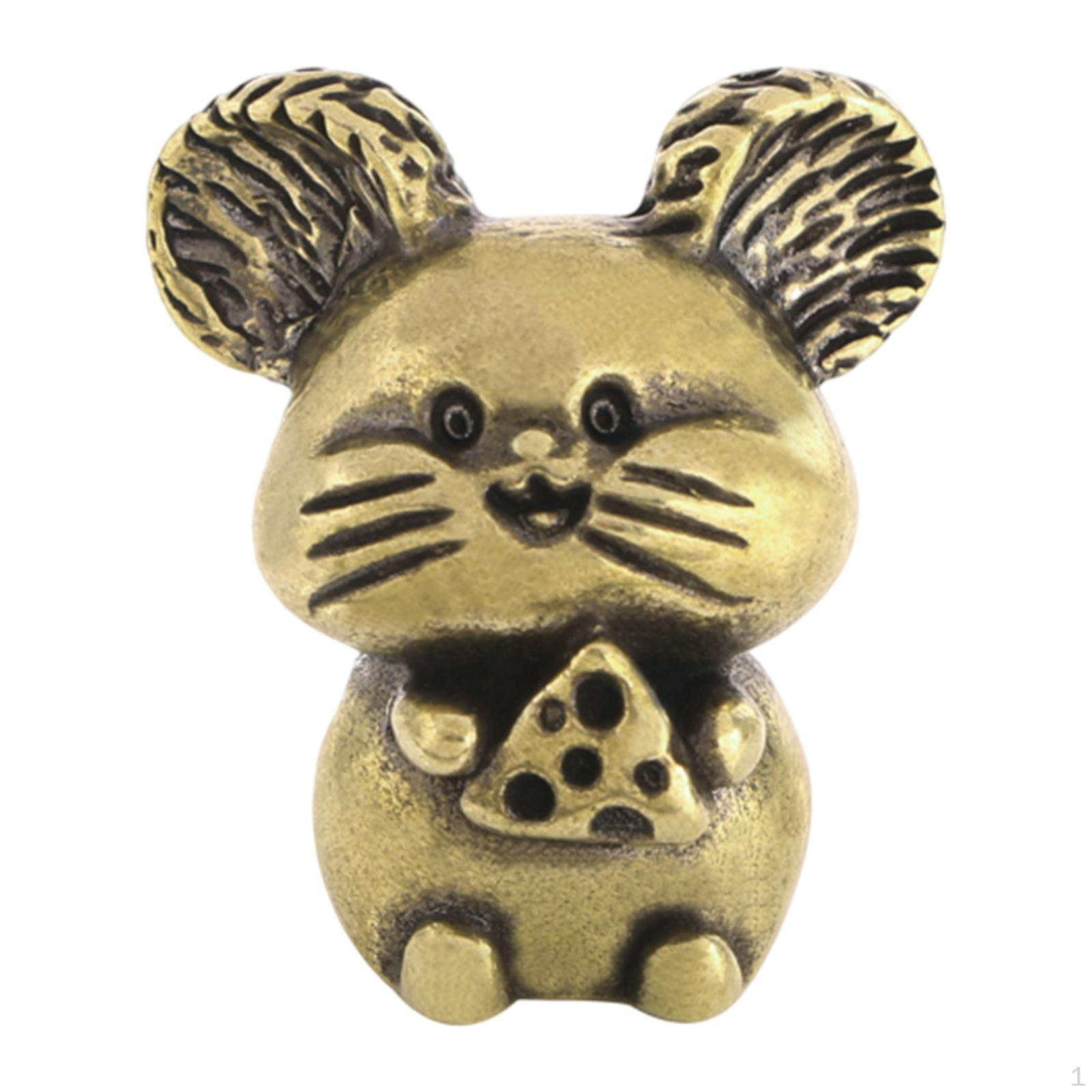 

Ручка для шкафа в виде скульптуры животного с дизайном мыши для шкафа и буфета бронзовый