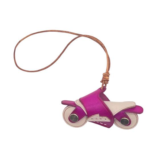 Motorcycle Bag Pendant Faux Leather Mini Motorcycle Backpack Charm Handmade Decorative Keychain Charm Gift