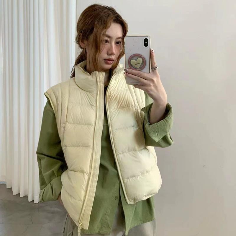 Sweet new national standard white duck down ribs down vest women's autumn and winter curvature vest