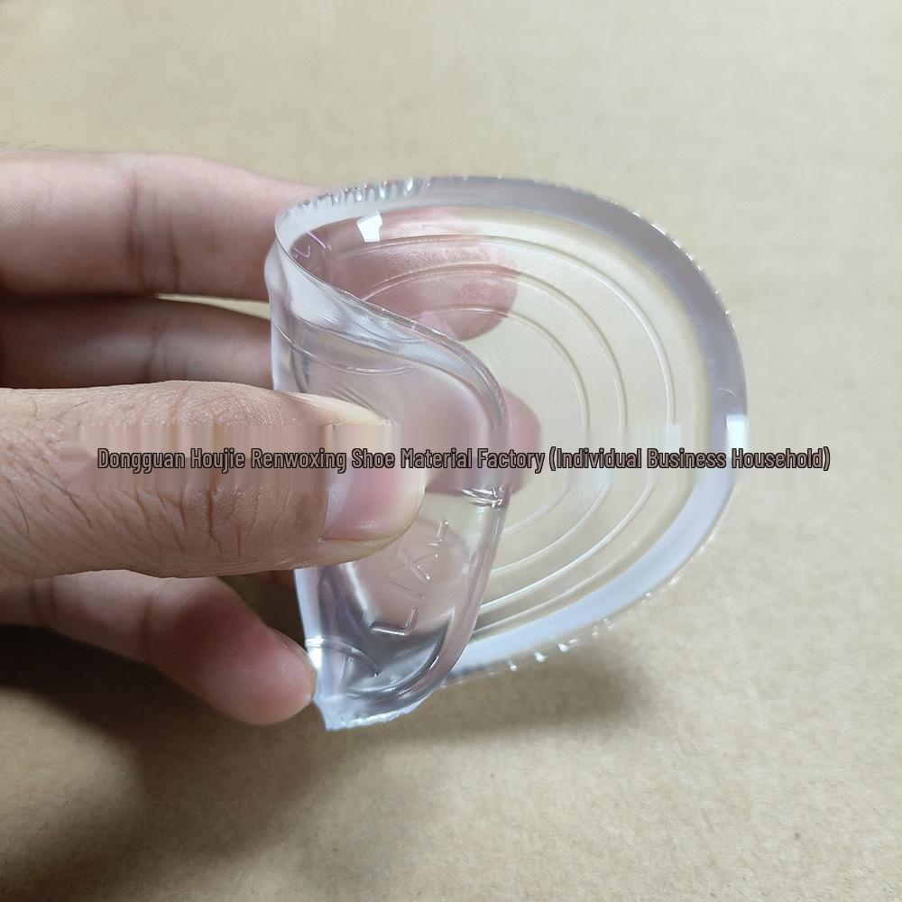 U-Shaped Silicone Height Boost Pads: Transparent, Anti-Slip, Shock-Absorbing Heel Insoles for Sports