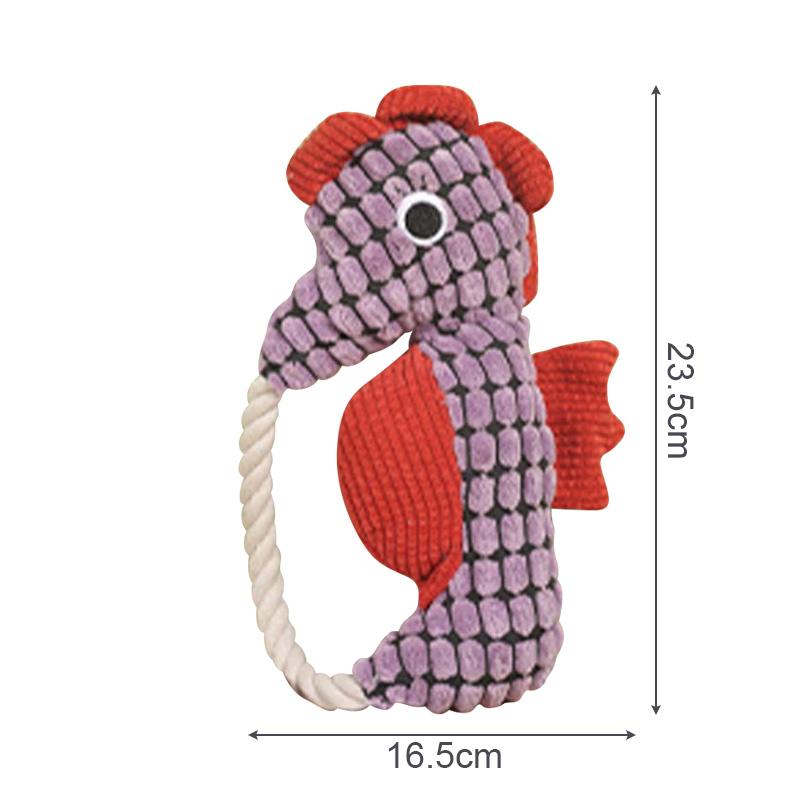 

Pet Dog Plush Toy Interactive Dog Squeak Toys Bite Resistant Puppy Grinding Teeth Toy Funny Pet Seahorse Toy Dog Accessories фиолетовый