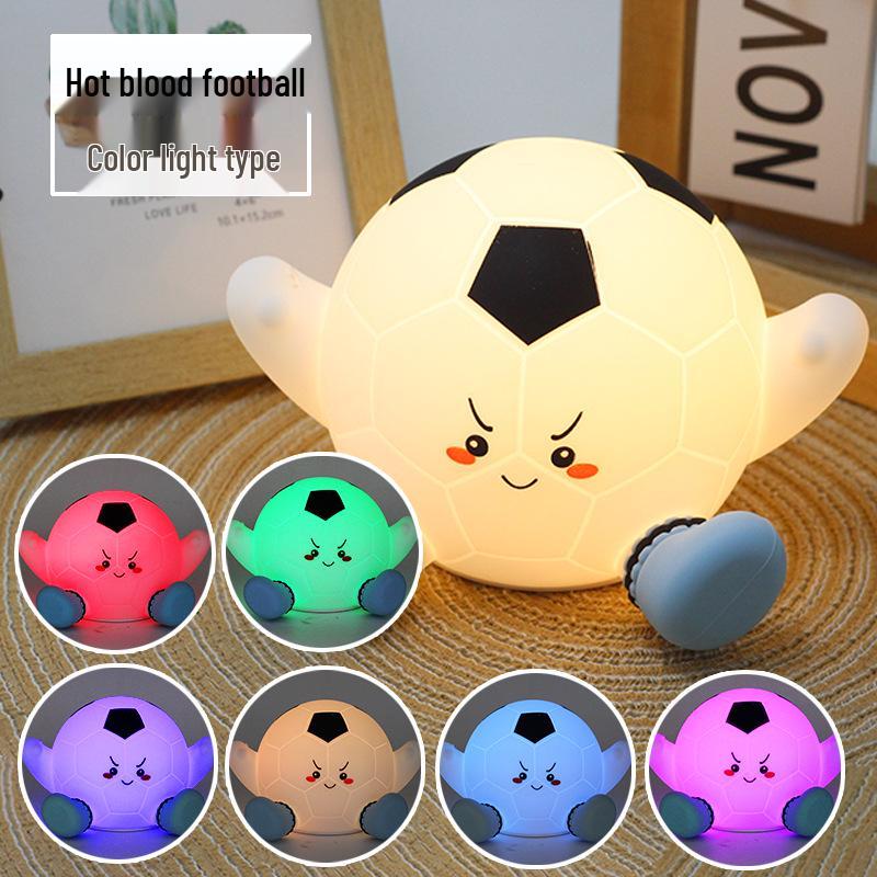 World Cup Night Light: Cartoon Soccer Silicone Lamp for Kids' Sleep