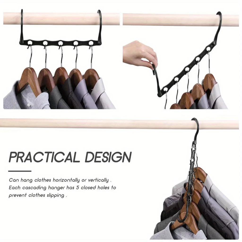 Five Hole Magic Hanger Drying Rack Storage Rack Multifunctional Anti Slip and Space Saving Hanger Closet Hanger Hanger Organizer
