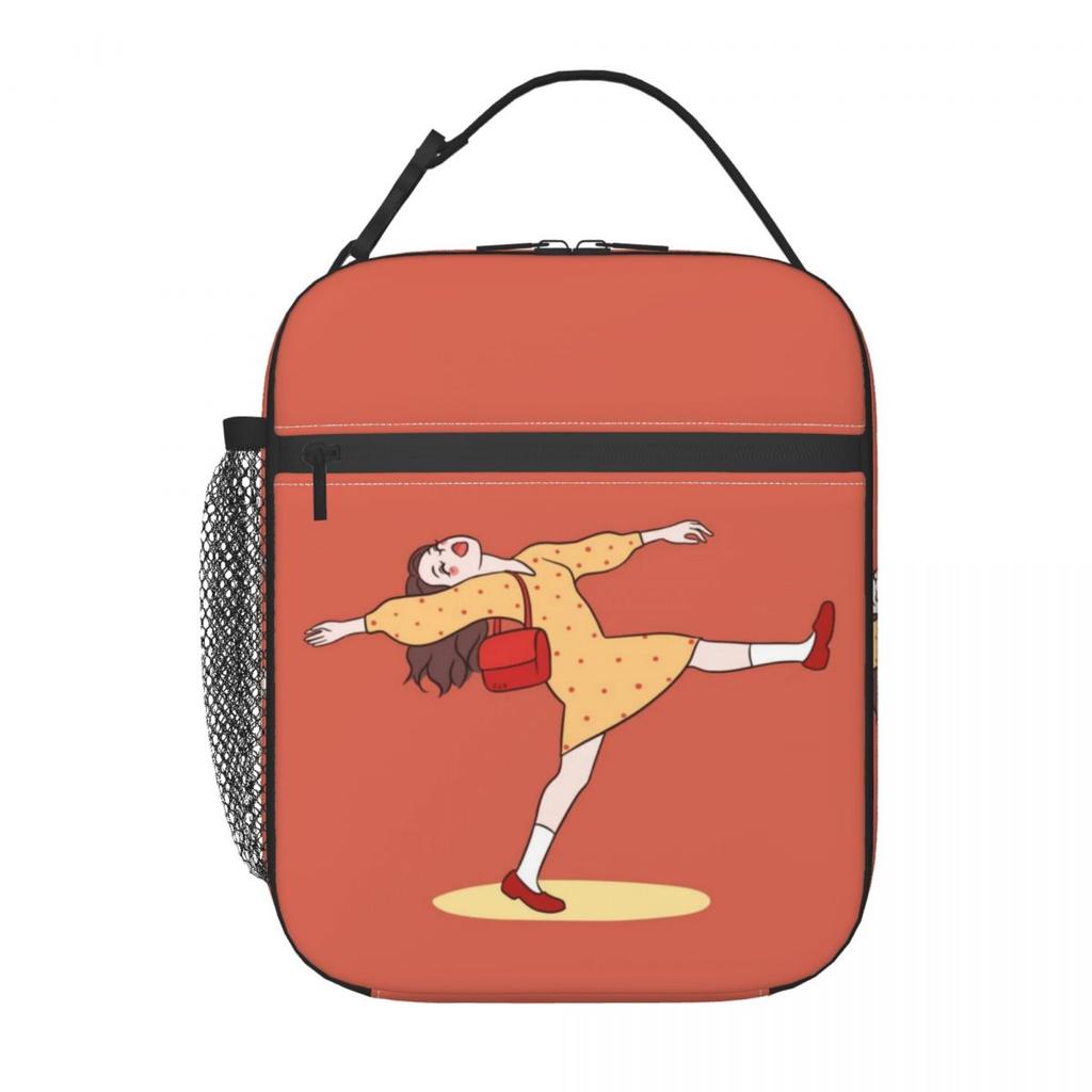 Cartoon Fashion Girl Insulated Lunch Bags for School Office Sport Car Portable Cooler Thermal Bento Box Women Children