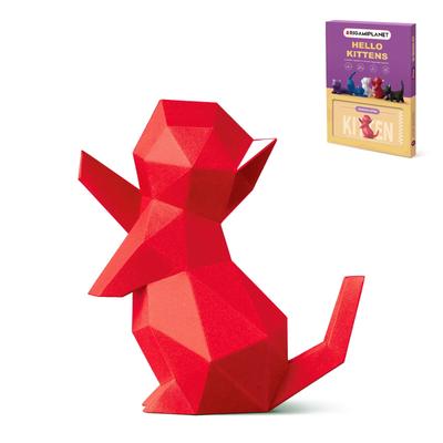 ORIGAMIPLANET 3D Origami Craft Kit Starpaw Cat Paper Home Paper Art 3D Paper Handmade Home DIY Craft Set for Gift for Adults and Kids Ages - Kitten,