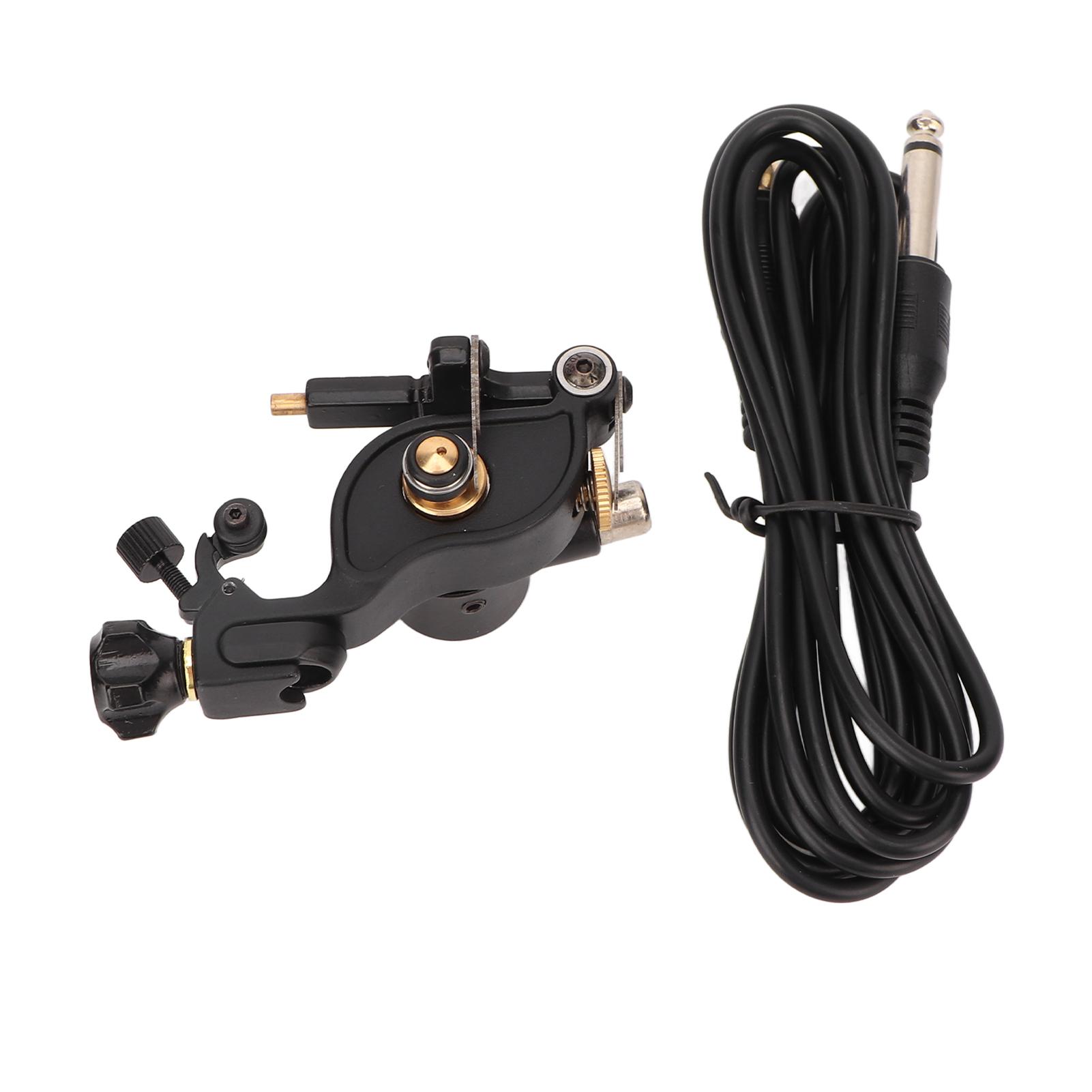 

Тату-машинка с вращающимся мотором для татуировки, черный интерфейс RCA, с зажимным шнуром для лайнера-шейдера