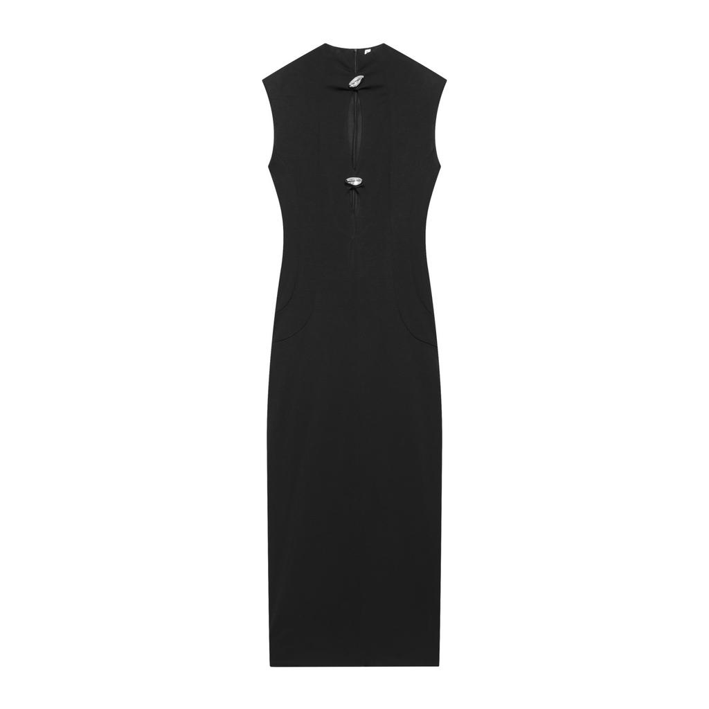 European and American Style, New Women's Clothing, Foreign Style Classic Slim-fitting Versatile Sleeveless Hollow Long Dress
