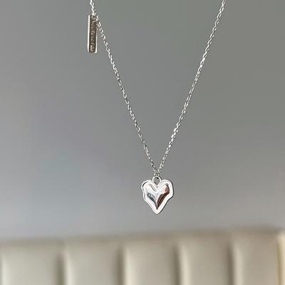 Irregular Love Necklace Femininity Gentle Heart Stainless Steel Clavicle Chain Strength Chain