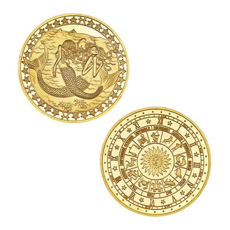 Set of 12 Zodiac Coins, Zodiac Commemorative Coins, Leo Sun God Lucky Coins, Birthday Gifts