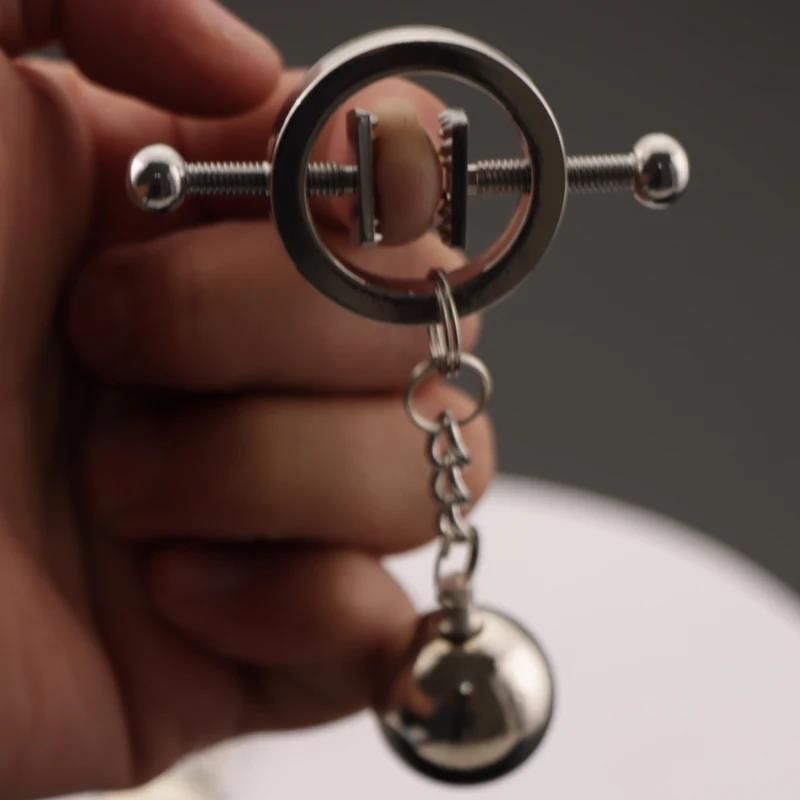 BDSM Bondage Sex Nipple Clamp Stainless Steel Breast Clamp Clips Metal Nipple Shaking Clamps Breast Clip Sex Slaves Sex Shop 18+
