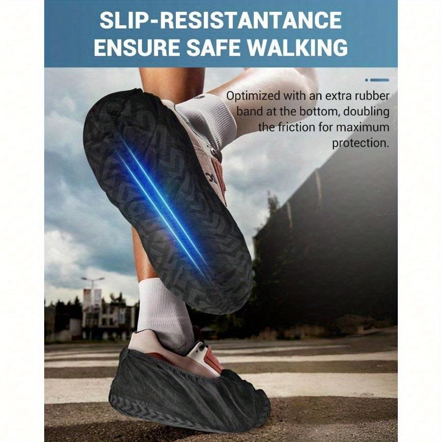 100 Piece Shoe Cover Disposable Anti Slip, High-quality Fabric Boot Cover, Anti Slip, Durable, Breathable, Stretchable, Suitable for Size 13