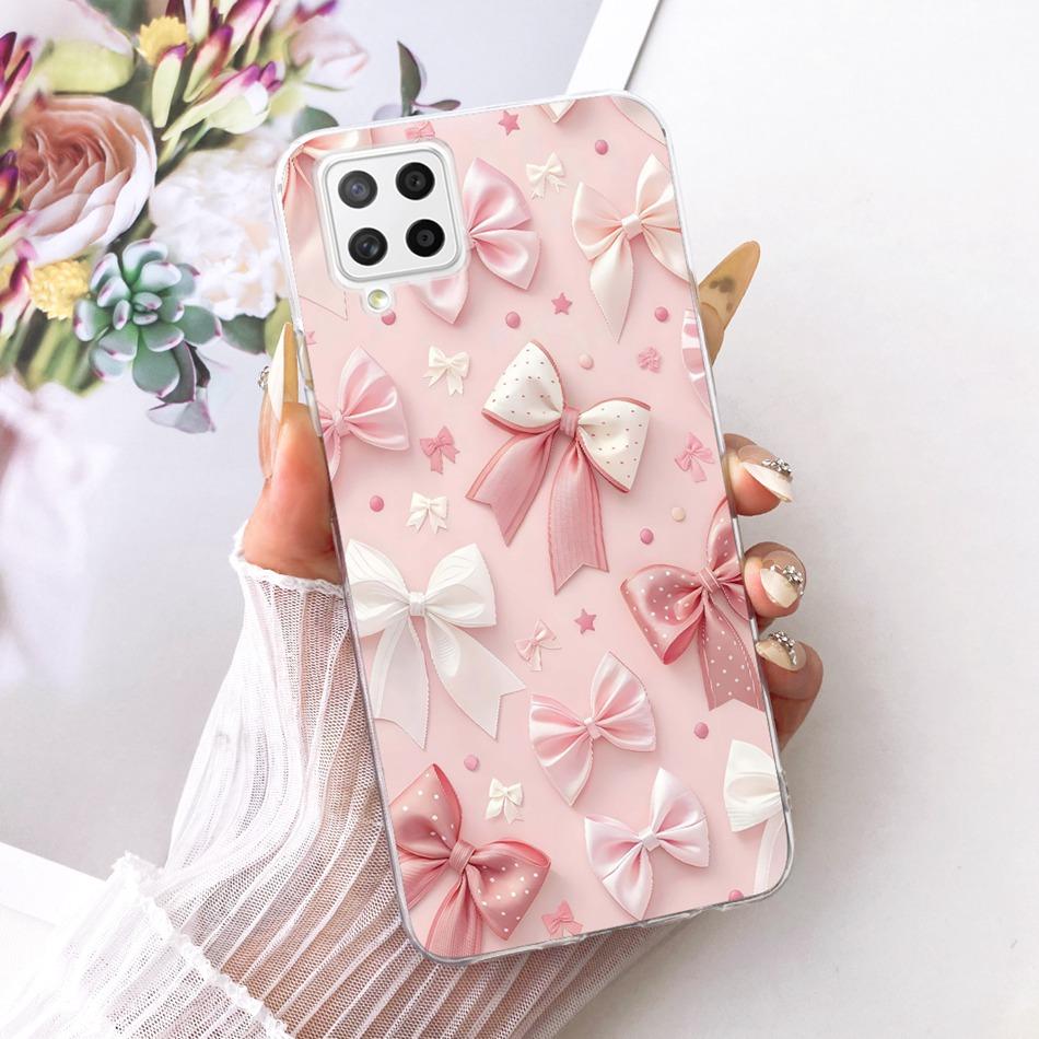 For Samsung Galaxy A22 4G A225F 5G A226B Cute Flower Butterfly Cat Painted Case For Samsung A22 Soft Silicone TPU Phone Cases