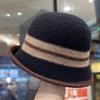 Autumn and Winter New Warm Autumn and Winter British Versatile Bucket Hat Elegant Retro Striped Top Hat Basin Hat Fashion Hat