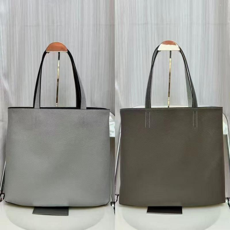 

2025 Новая кожаная женская сумка первый слой коровьей кожи сумка-тоут двусторонняя кожаная сумка для покупок универсальная сумочка трансграничная оптовая торговля 36*38*11CM