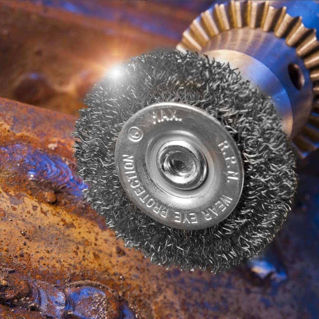 Wire Wheel Brush Hex Shank Crimped Cup Brush Paint Removal Cleaning Rust Steel Brushes Power Rotary Grinding Polishing Tools