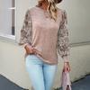Spring and Autumn Women's Blouse Temperament Commuter Round Neck Long Sleeve Top