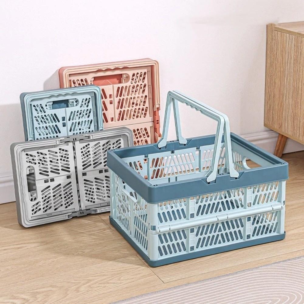 Thickened Folding Storage Basket Stackable Plastic Storage Box Kitchen Organization