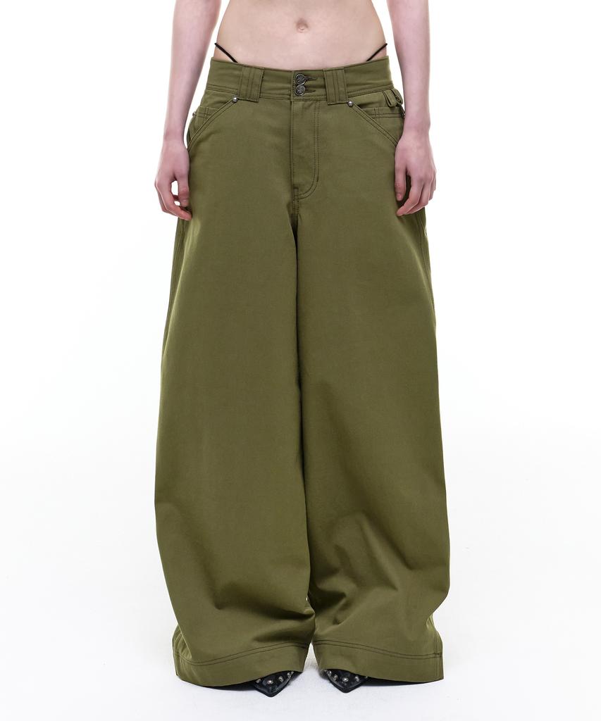 Opeoseu0012 Op. 08 Melted Cotton Pants Khaki