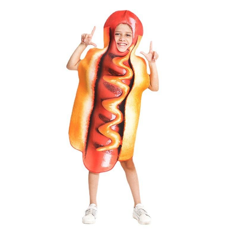 Halloween children's funny food digital printing sponge spoof hot dog cosplay costume