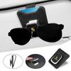 AENTC1 Eyeglass Holder Sticker For Porsche Panamera Cayenne Taycan 718 Macan Carrera-GT 944 Universal Multifunction Suede Car Sun Visor