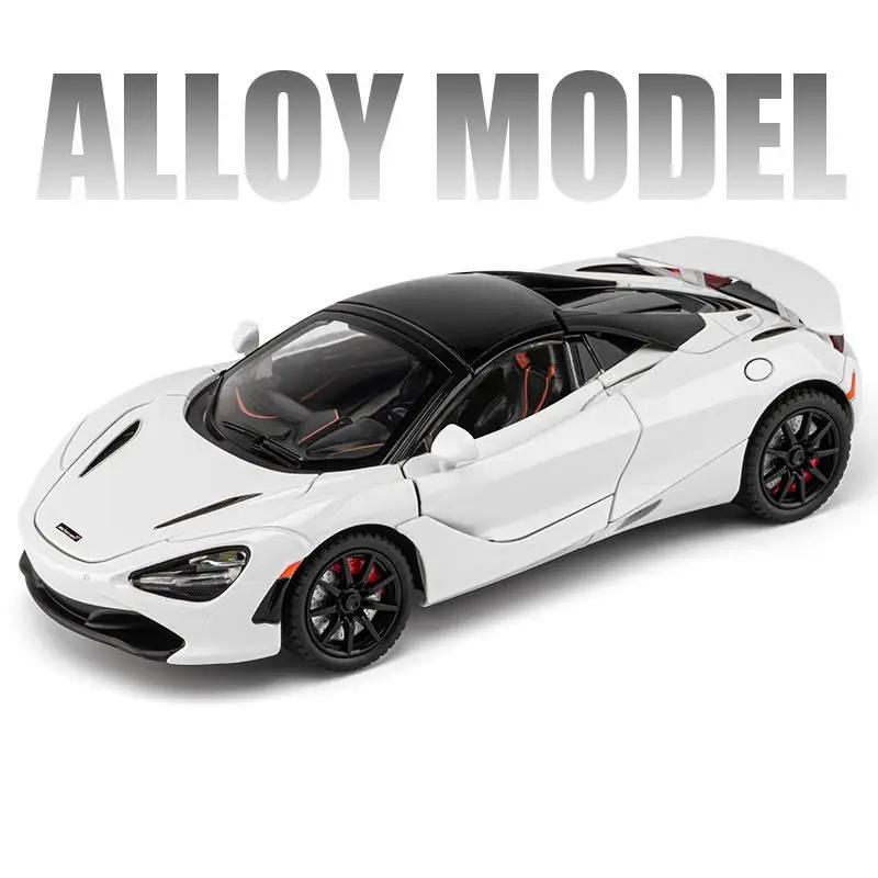 1:24 McLaren 720S Legeringsracerbilmodell Støpt metall Sportsbilmodell Simulering Lyd og lys Samleobjekter Barneleker Guttegave