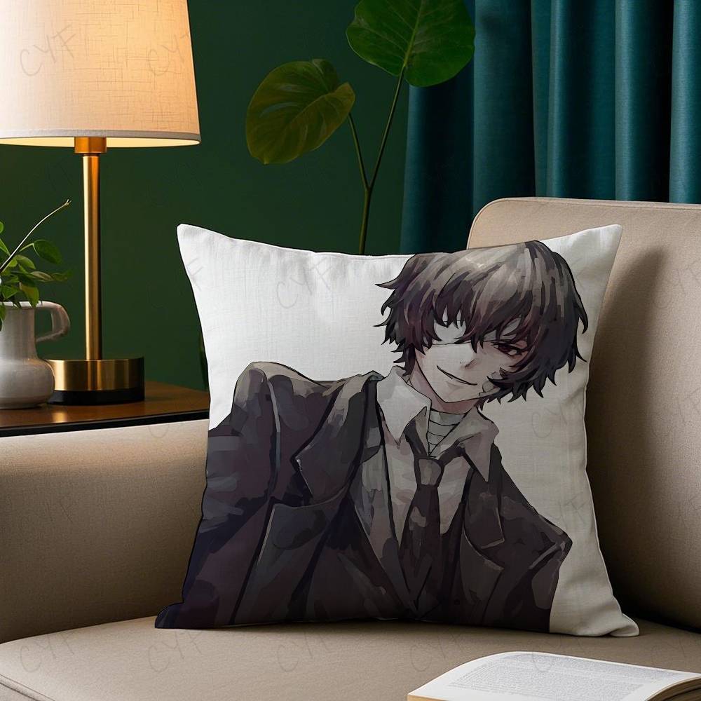 Cool O-Osamu D-Dazai Anime Pillow Case Custom Printed Brushed Fleece Pillow, Baby Skin-Touch, Eco-Friendly Dye-Sublimation Cushi