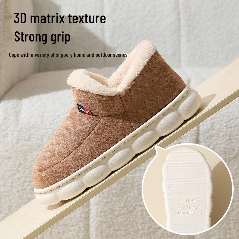 Neuer Stil Winter Baumwollpantoffeln: Samtgefüttert, Dicksohlig, Innen/Außen, Herren-/Damen-Schneestiefel