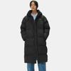 Veste matelassée longue à capuche style coréen, chaude, confortable, simple, manches longues, vêtements d'extérieur unisexes, noir LE2404DP08BK