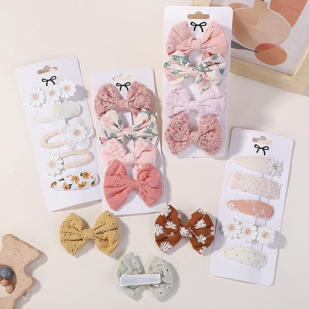 4/5Pcs Mini Baby Hairclip Cute HairClip Print Cotton Alloy for Toddler Girl Children Lovely Kid Headwear Baby Hair Accessories