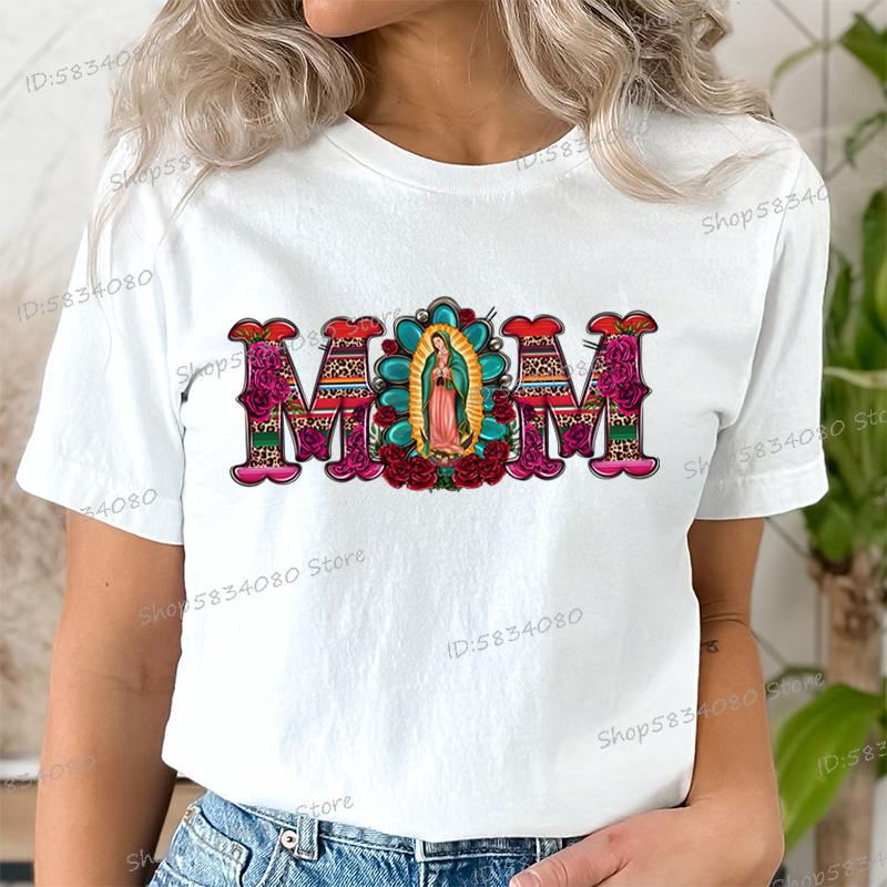 

Mexican Mom Shirt Mothers Day Gift Short Sleeve Tshirt Mom Flower Leopard Print Tshirts Gift for Mama Vintage Retro Clothes S