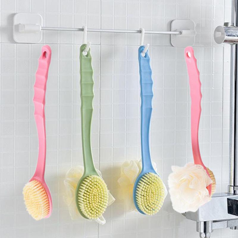 Double-Sided Bath Brush with Long Handle - Soft Bristles for Exfoliating and Cleaning