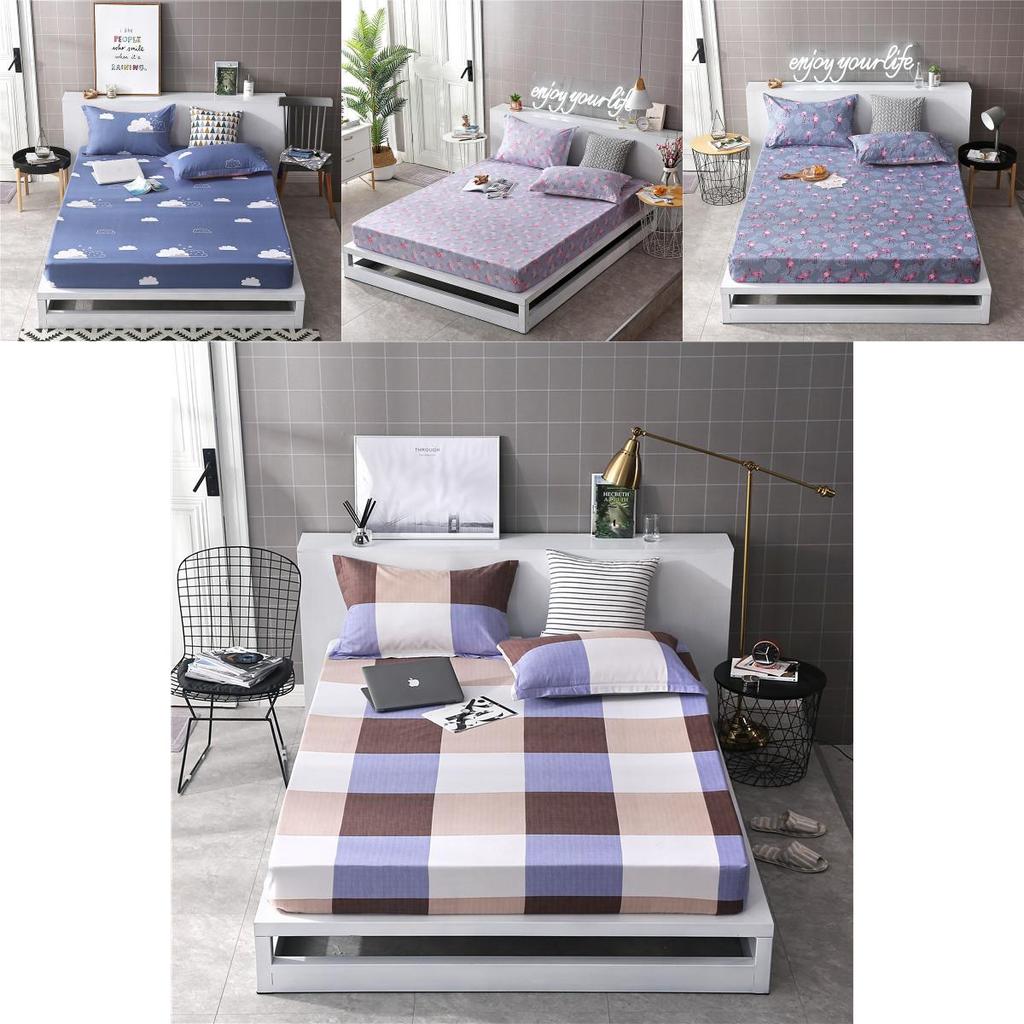 Luxurious Bedding Fitted Sheet Floral Flower Pillowcase Bed Cover With Elastic Cover